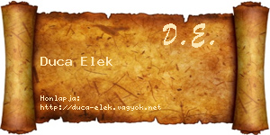 Duca Elek névjegykártya